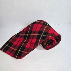 VINTAGE 100% Wool Pedigree by Michel Dayton's Red &‎ Black Men's Tie NEW!